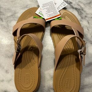 CROCS Tan Strappy Sandals